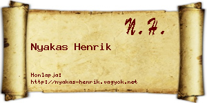 Nyakas Henrik névjegykártya
